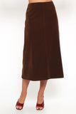 Halina Velvet Midi Skirt Chocolate