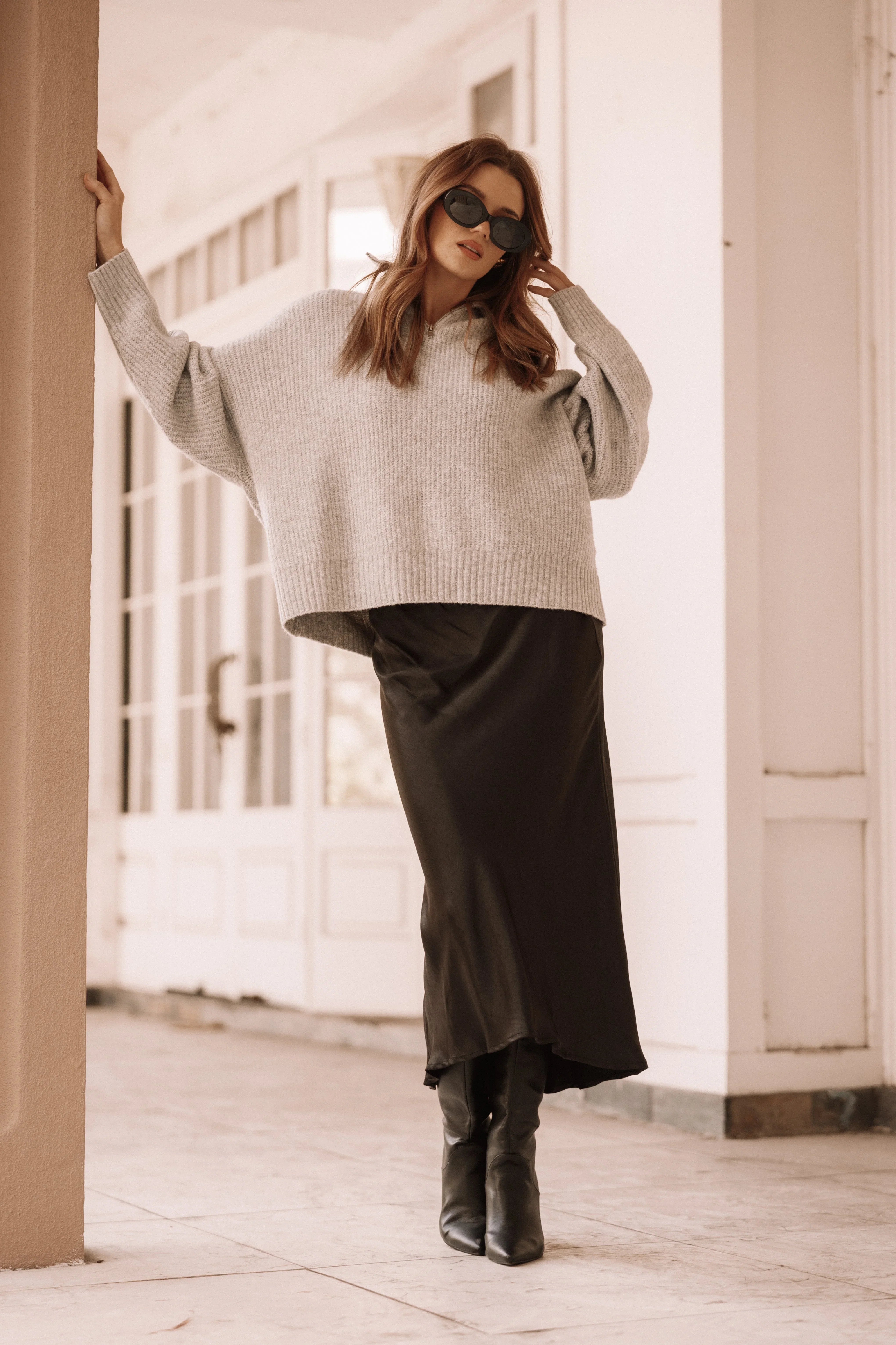 Miranda Knit Sweater Grey