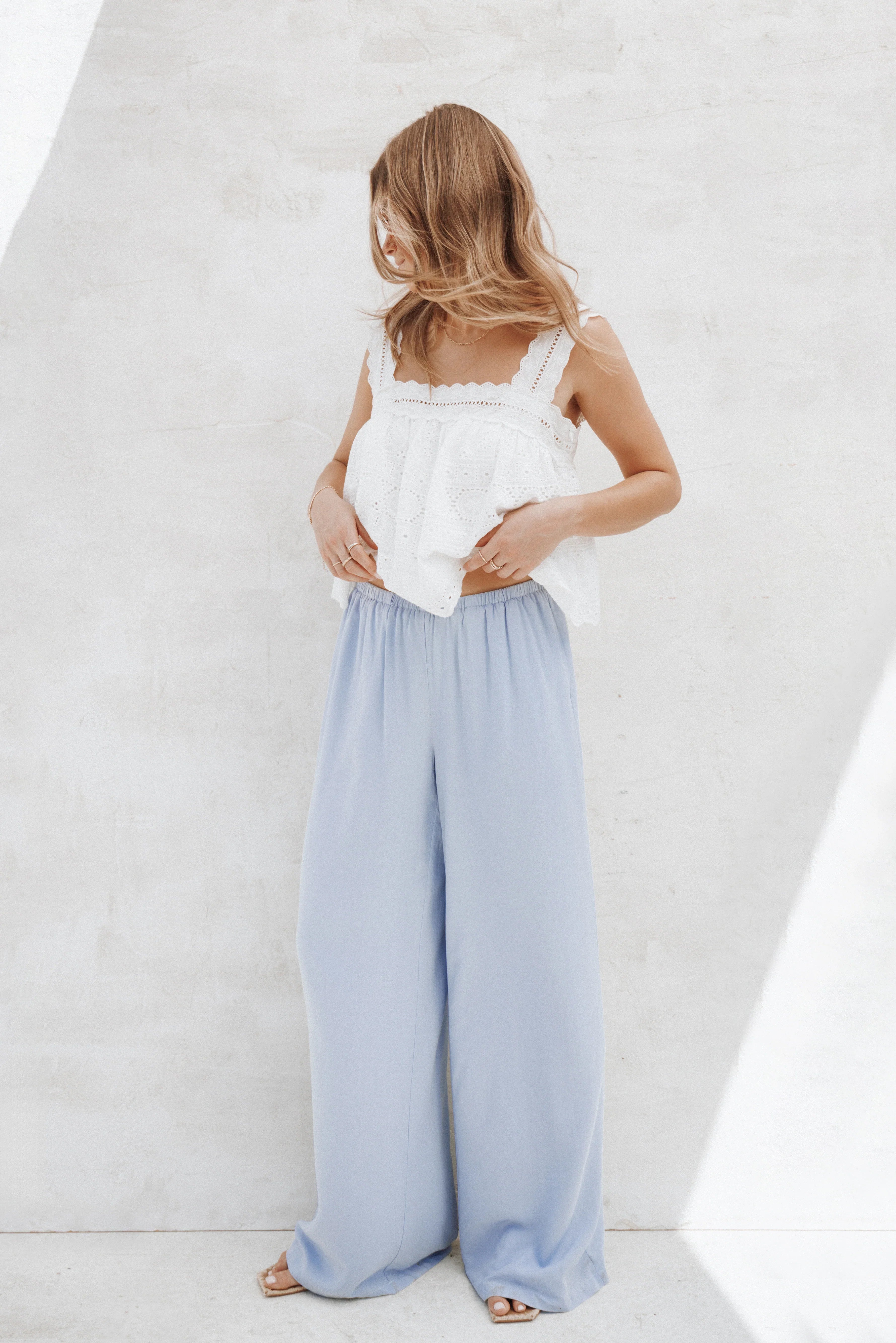 Aideen Eyelet Top White
