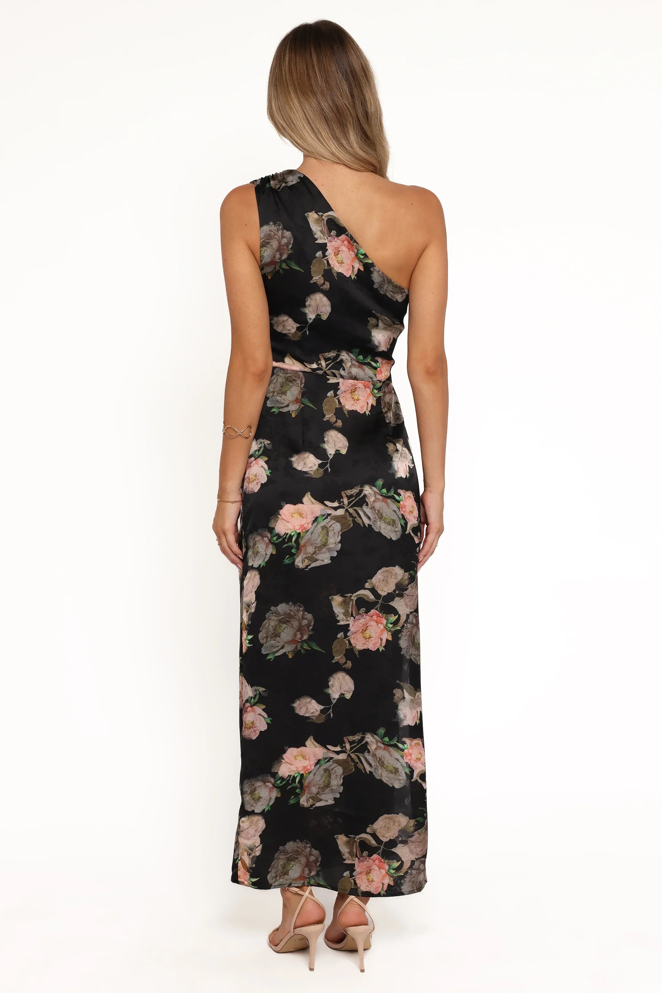 Nadia One Shoulder Maxi Dress Blurred Floral