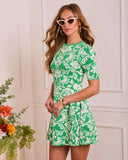 Soft Petals Floral Paisley Knit Mini Dress