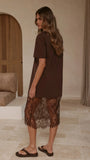 Danika T Shirt Midi Dress Chocolate