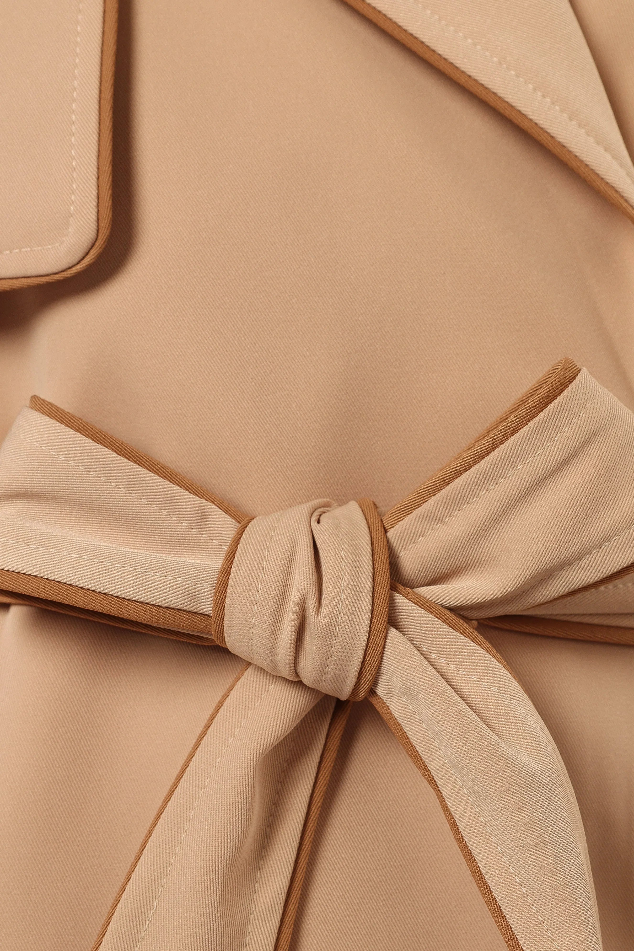 Cayenne Contrast Binding Trench Coat Camel