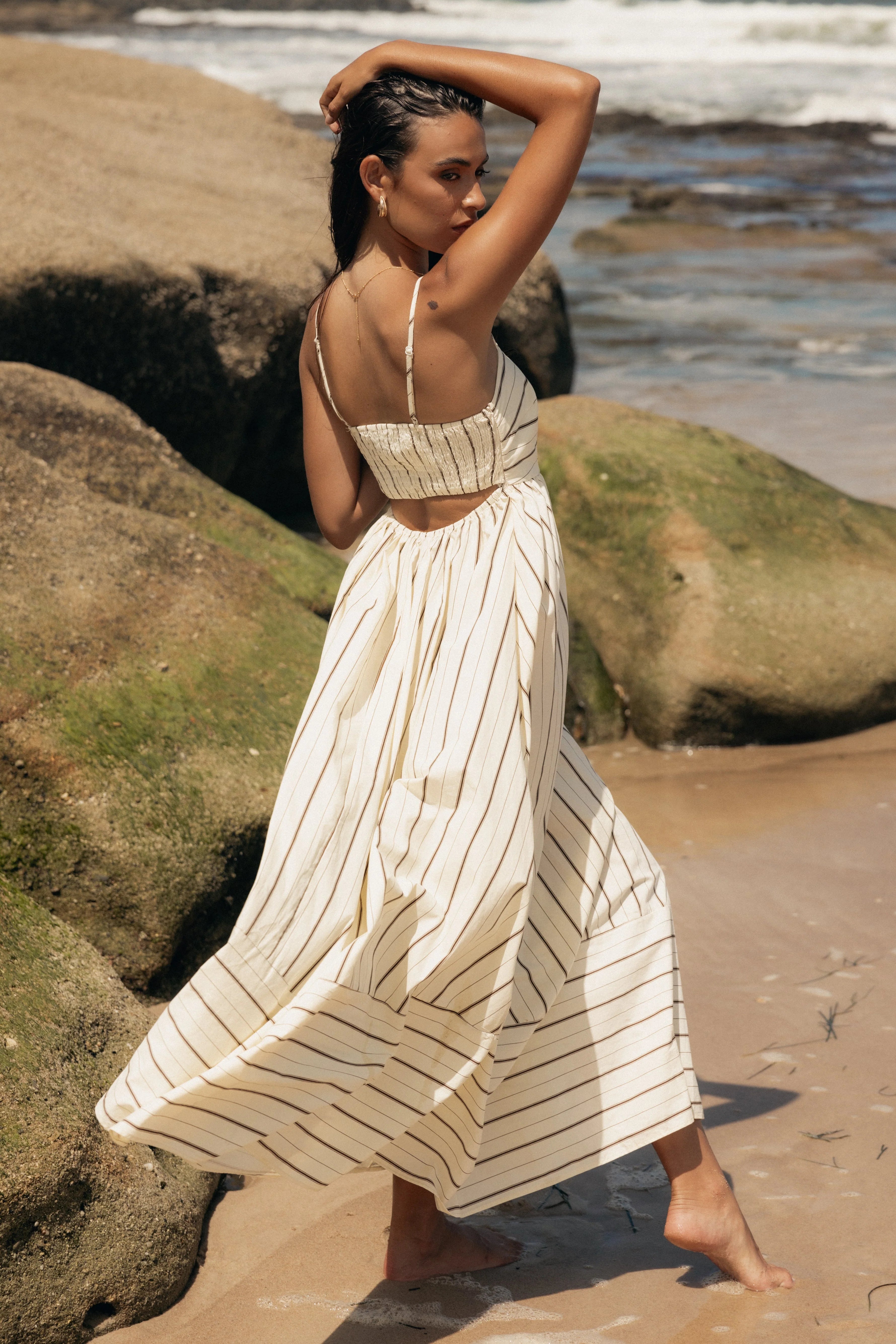 Pixie Maxi Dress Beige Tan