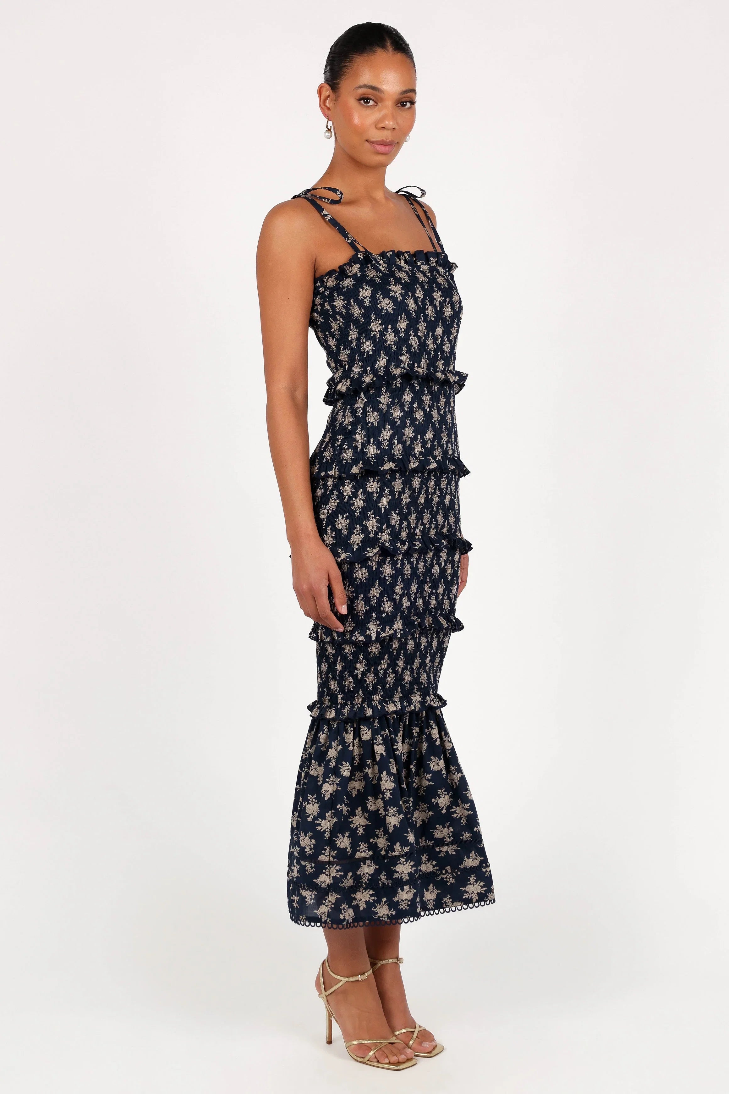 Jazy Midi Dress Navy Floral