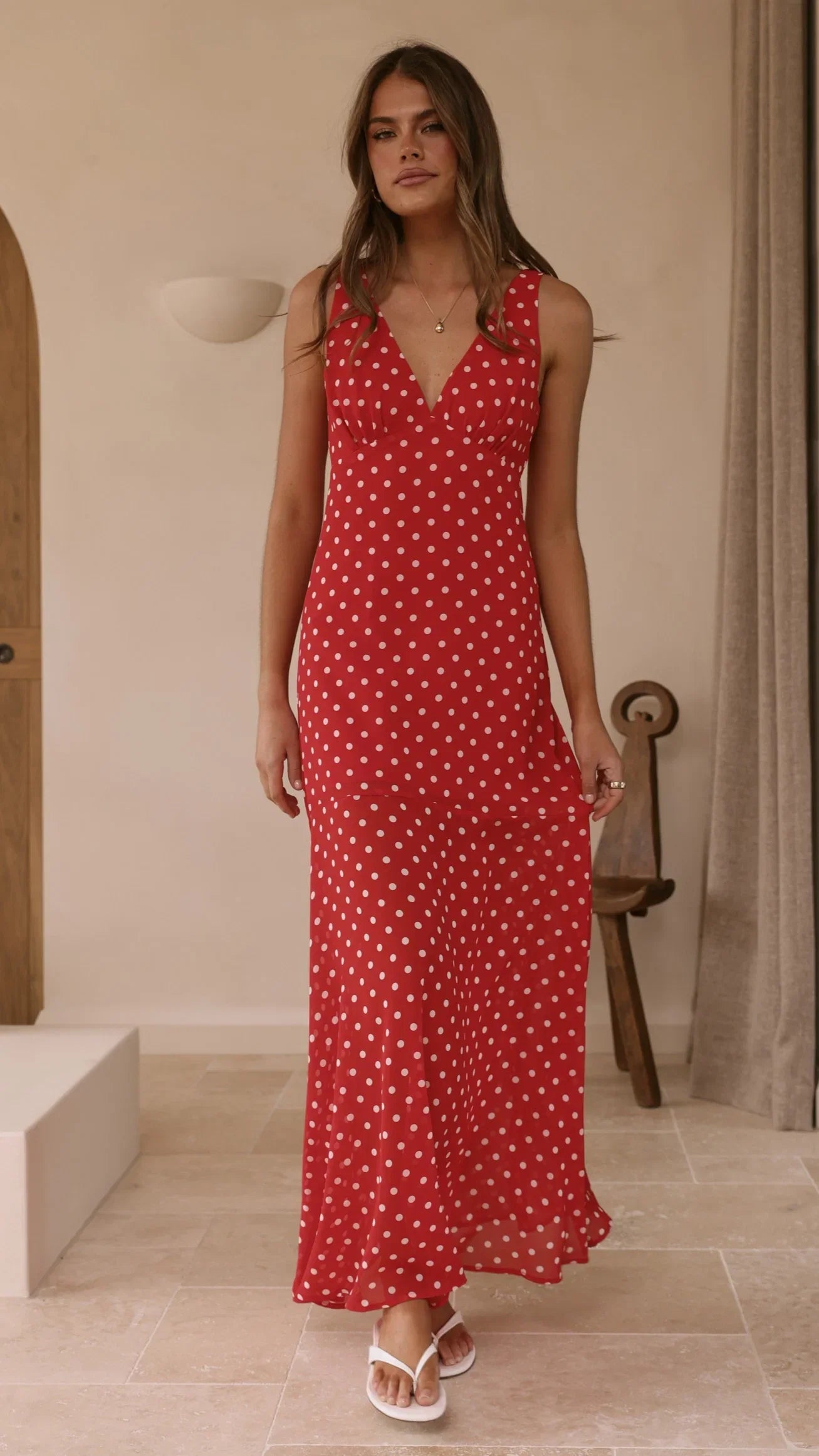 Oriella Maxi Dress Red Polka