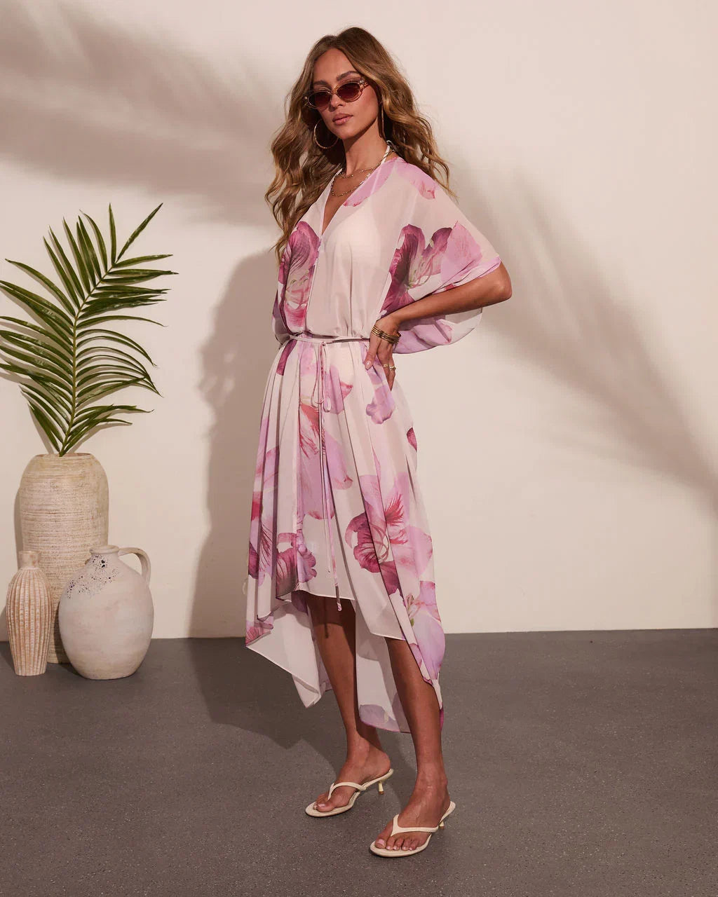 Paradise Blossom Floral Print Cover Up Mini Dress