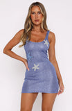 Gen Z Love Sequin Knit Mini Dress Blue