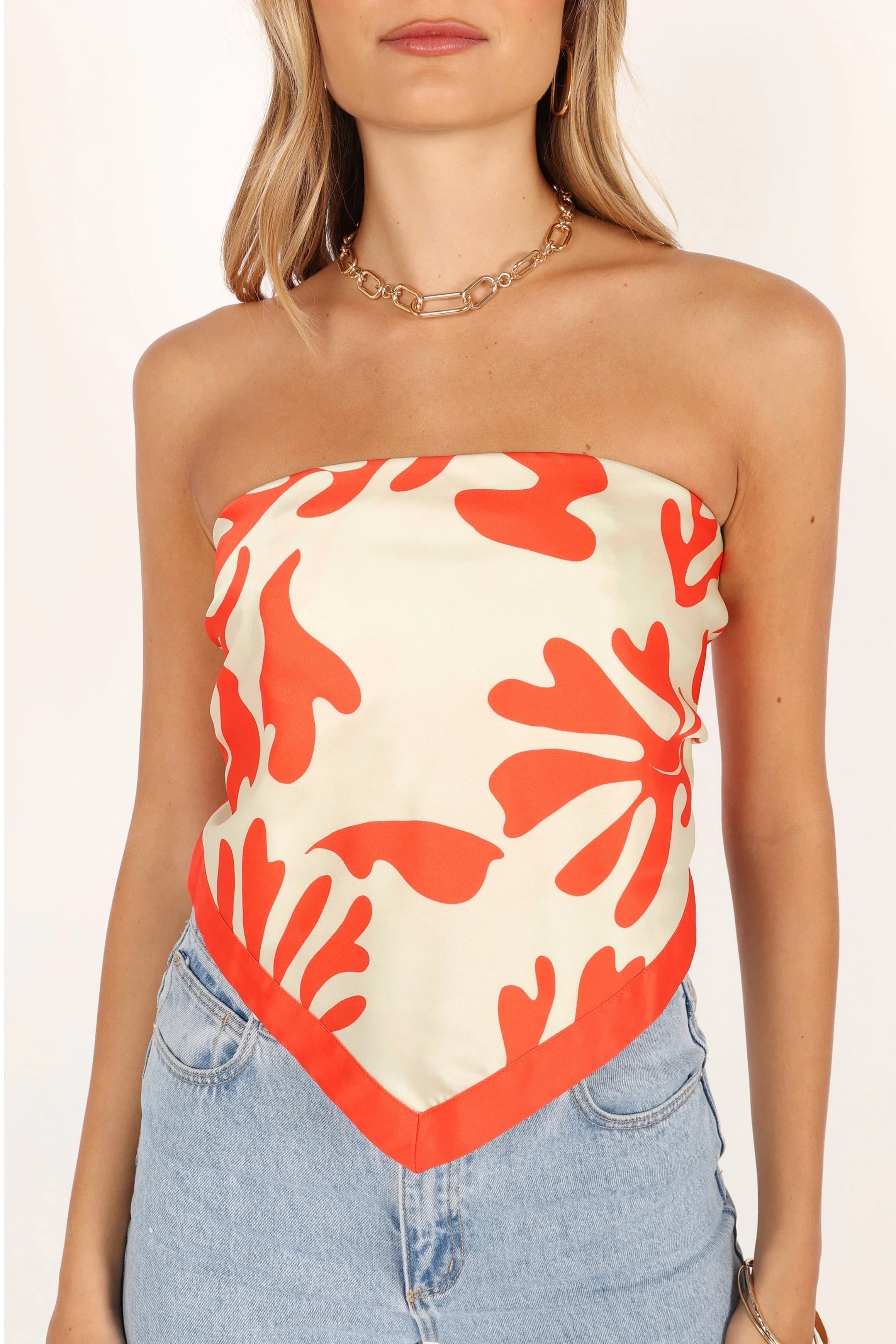 Akeli Scarf Top Orange Botanica