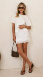 Davonne Lace Mini Skirt White