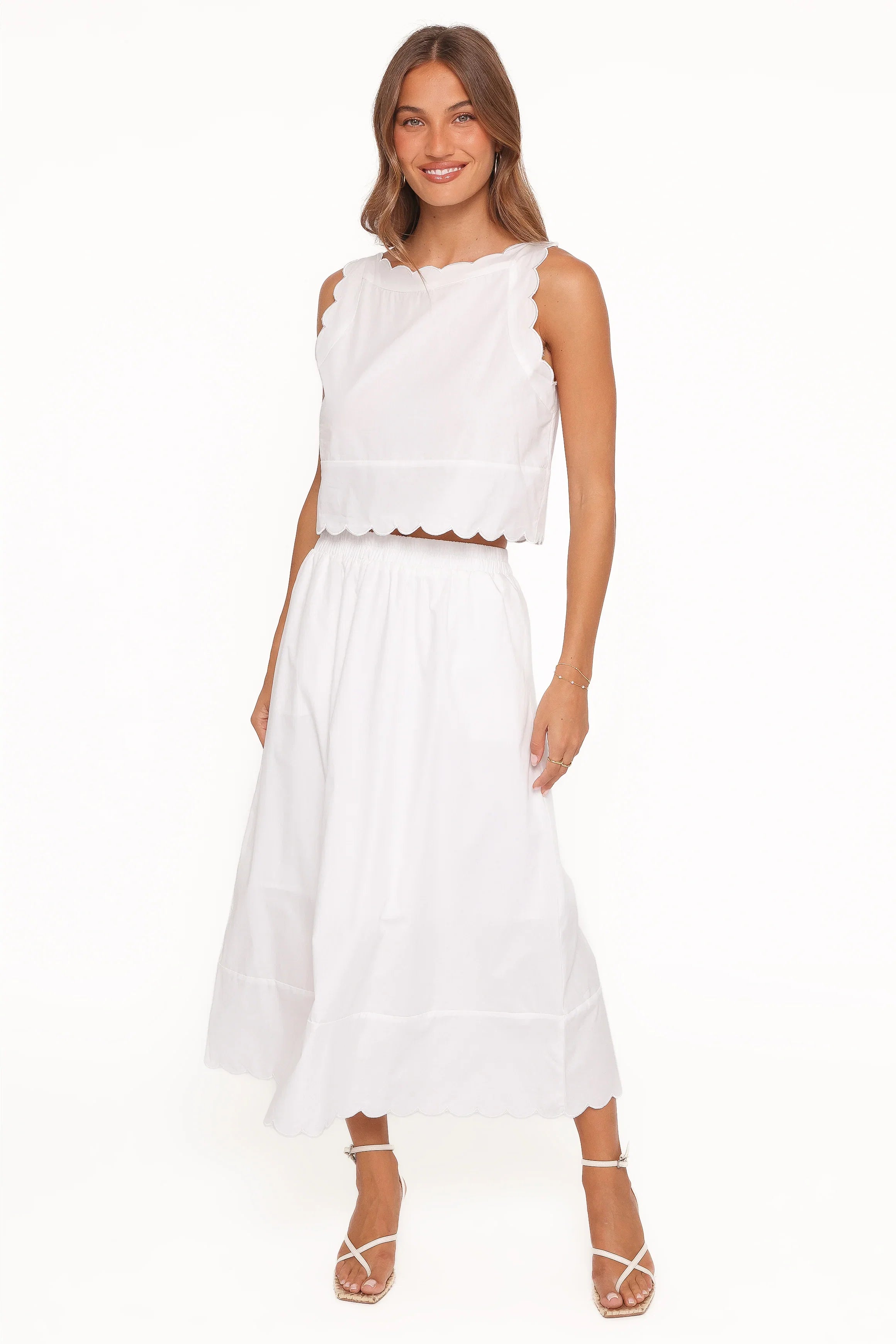 Heather Maxi Skirt Set White