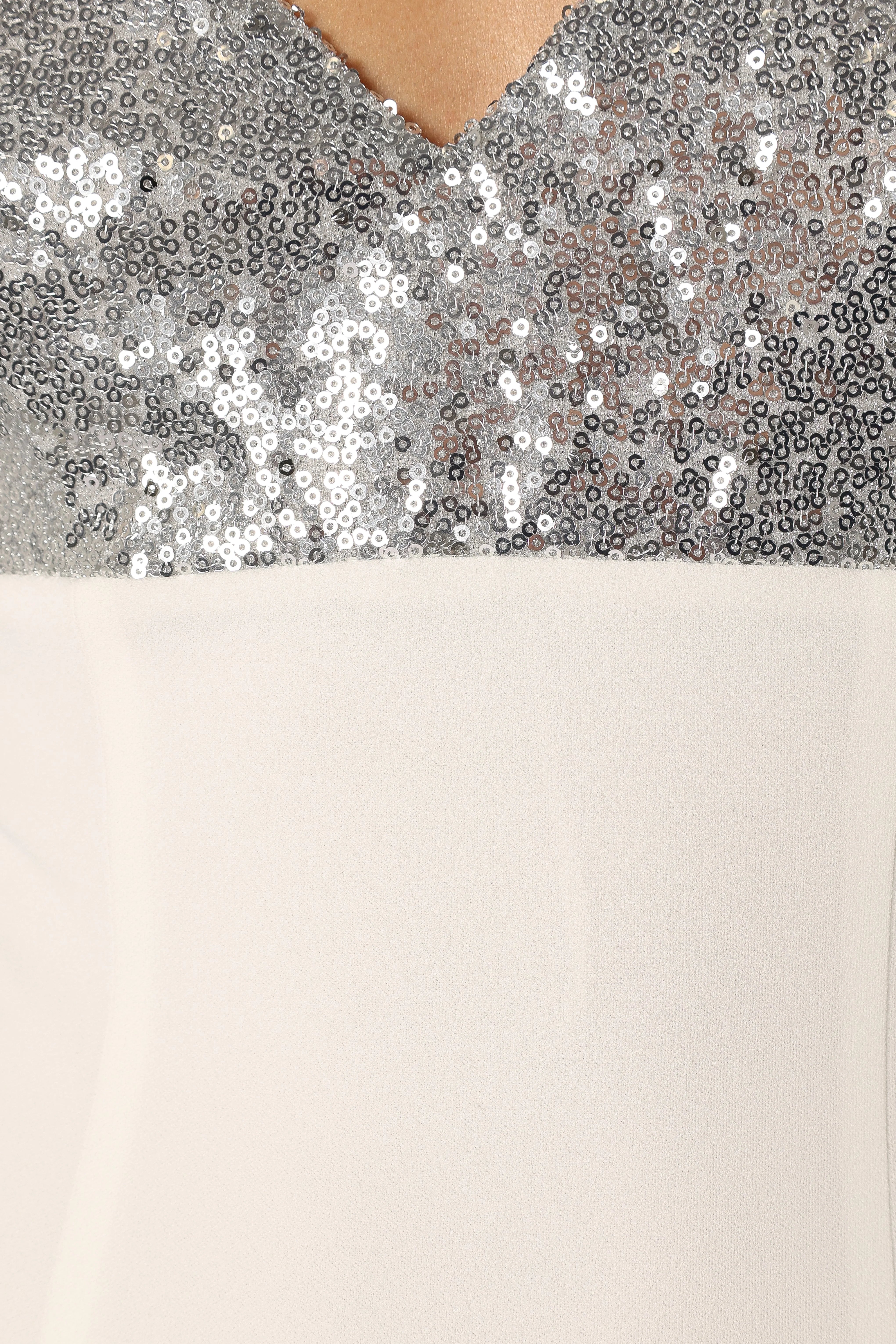 Kylie Slip Dress White Silver