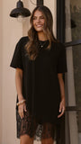 Avei Lace T Shirt Mini Dress Black