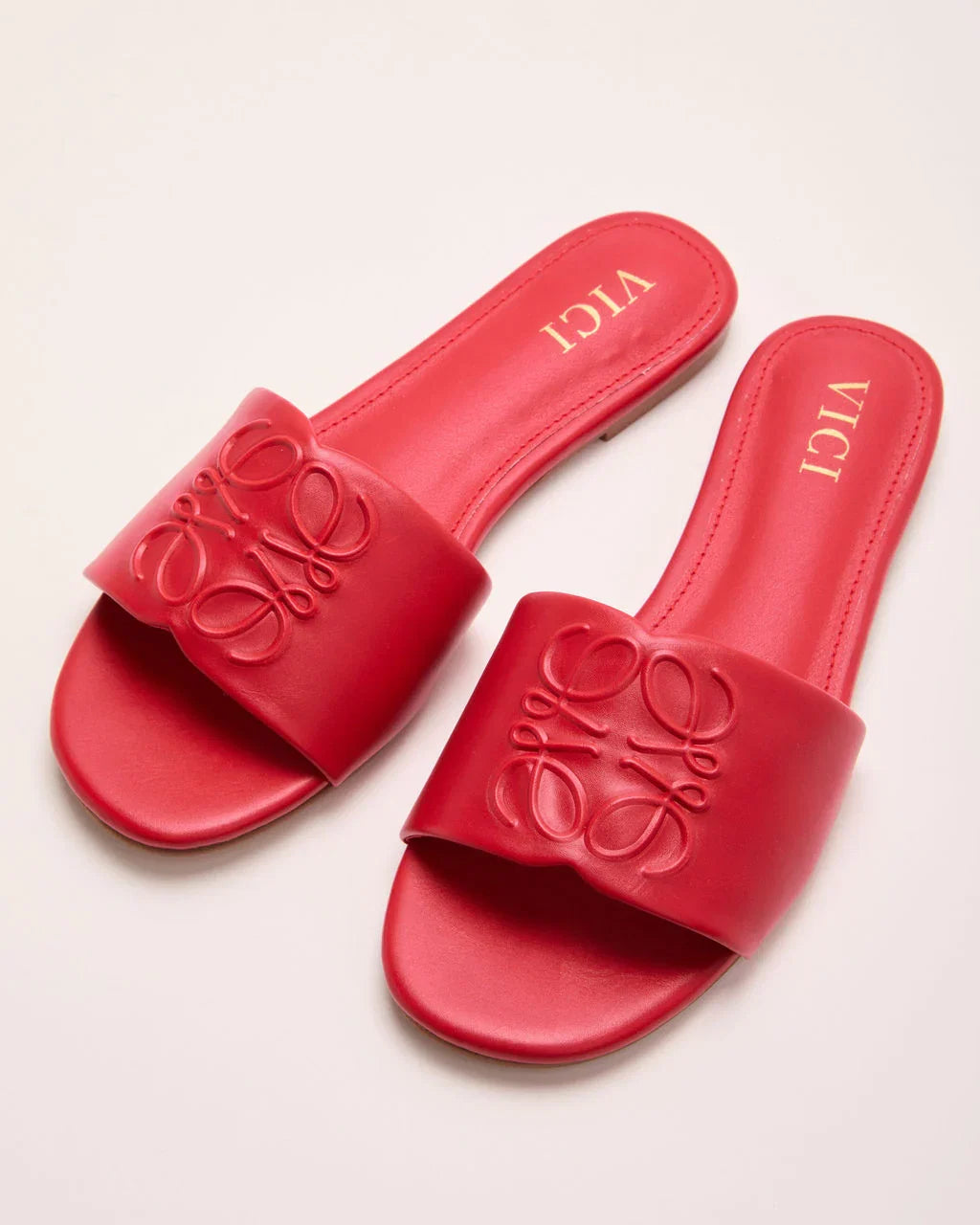 Santorini Sun Faux Leather Tonal Design Sandals
