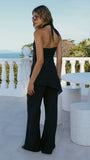 Clover Halter Top and Pants Set Black