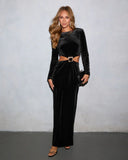 Midnight Aura Velvet Cut Out Maxi Dress