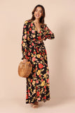 Ruana Maxi Dress Black Floral