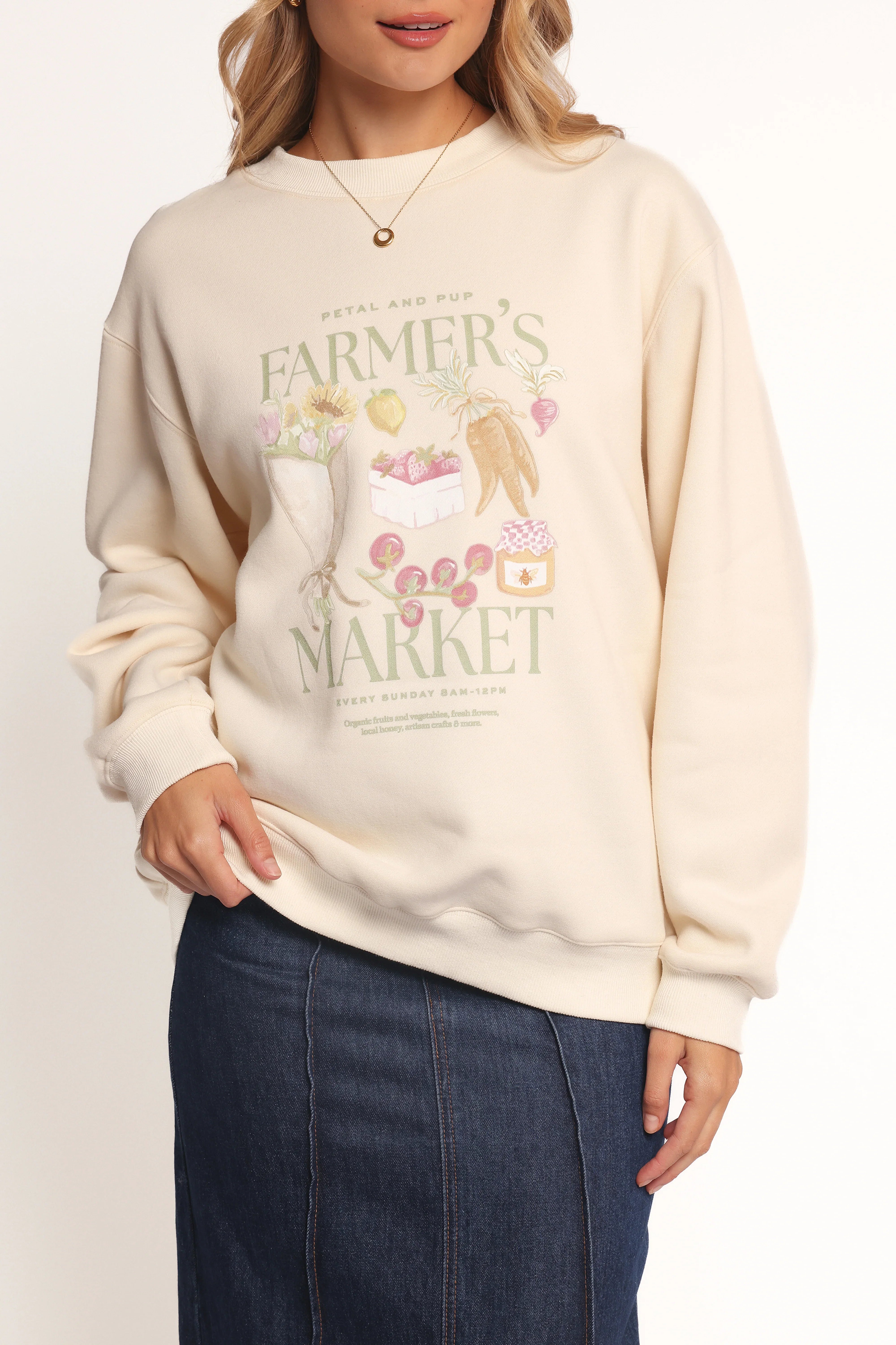 Farmers Market Sweatshirt Cream