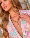 Sleek Escape Lariat Pearl Charm Necklace