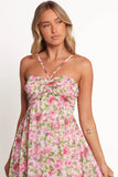 Cascade Halterneck Maxi Dress Carmine Rose
