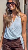Belle Halter Neck Top White