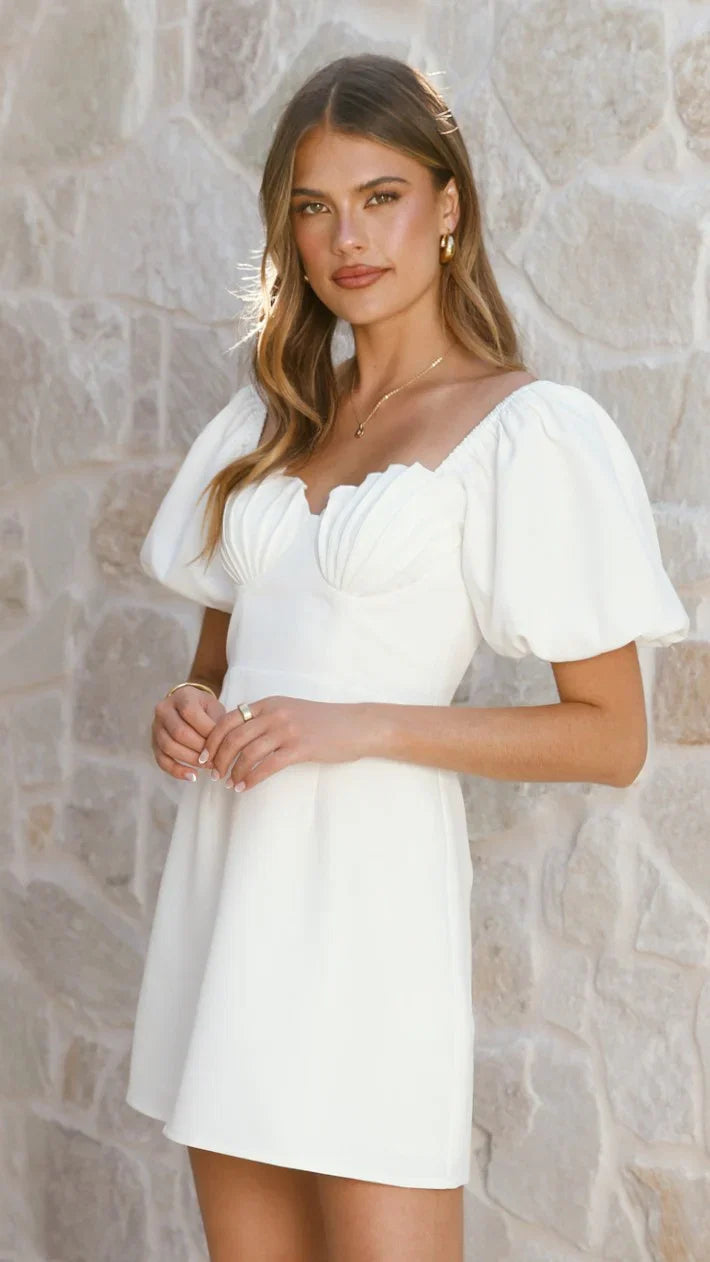 Ariel Bustier Mini Dress White