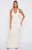 Night Time Madness Halter Maxi Dress Oyster