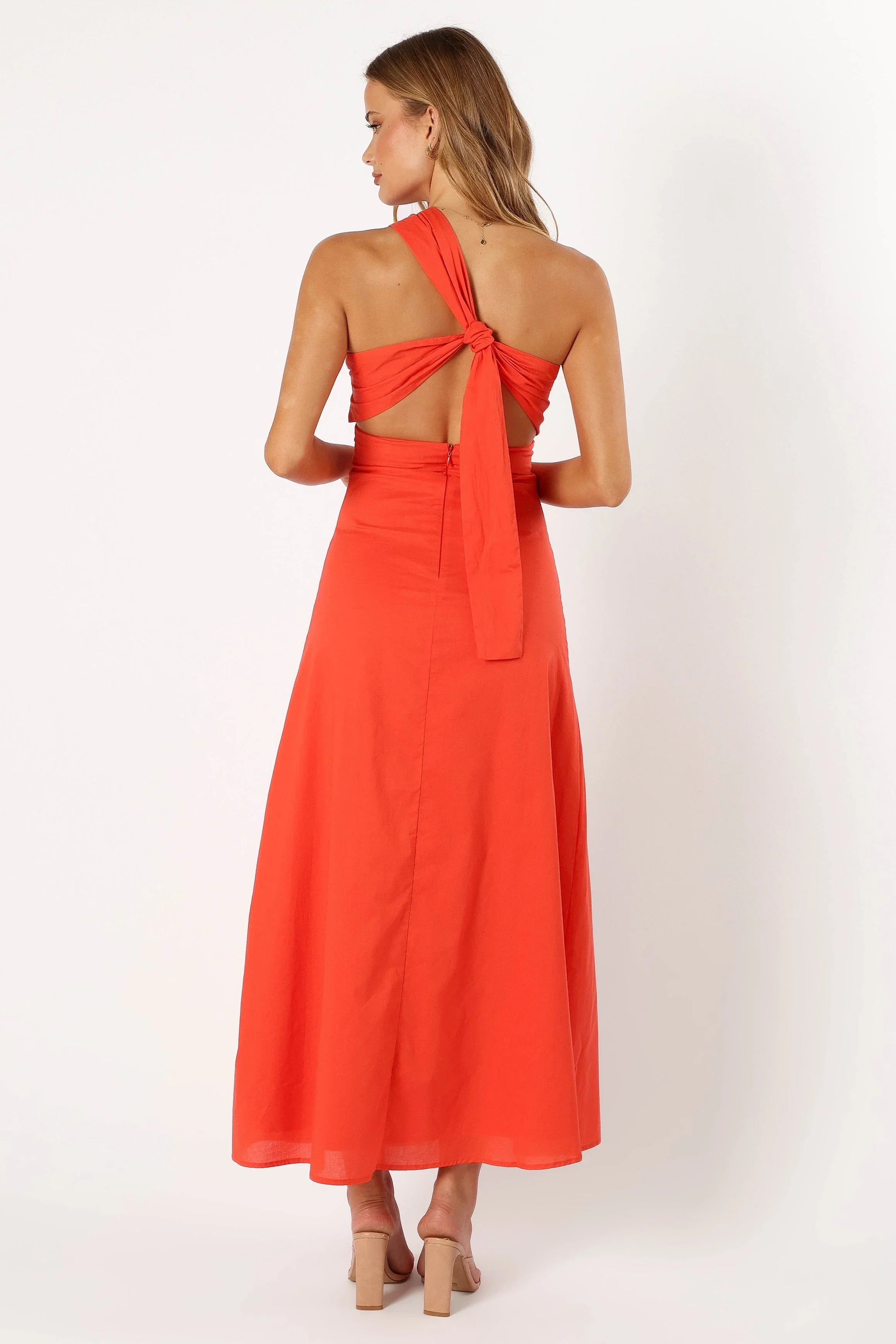 Luna One Shoulder Maxi Dress Tangerine