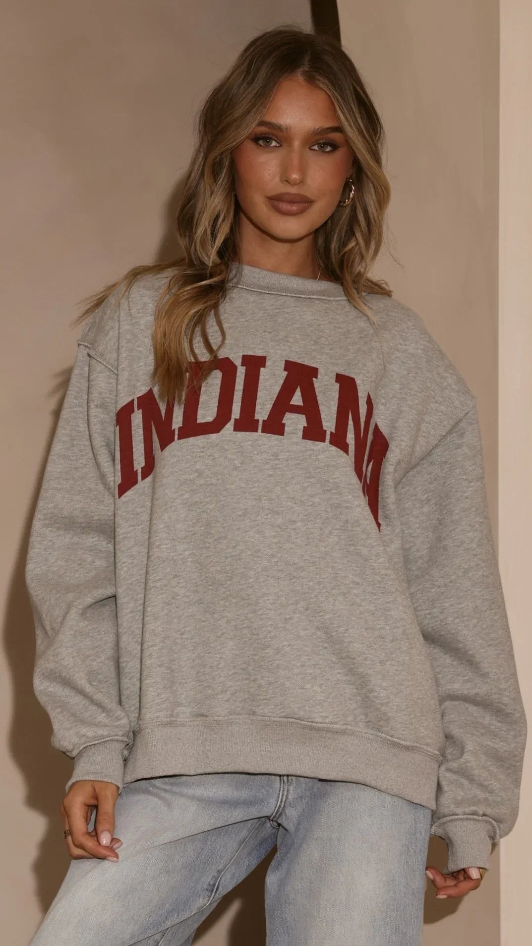 Indiana Crewneck Sweater Grey