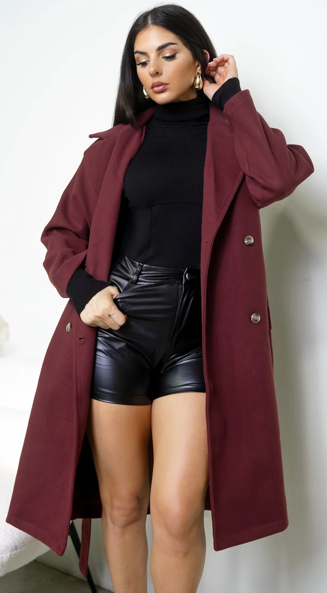 Belvra Classic Trench Burgundy