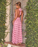 Phillis Mesh Polka Dot Halter Neck Maxi Dress