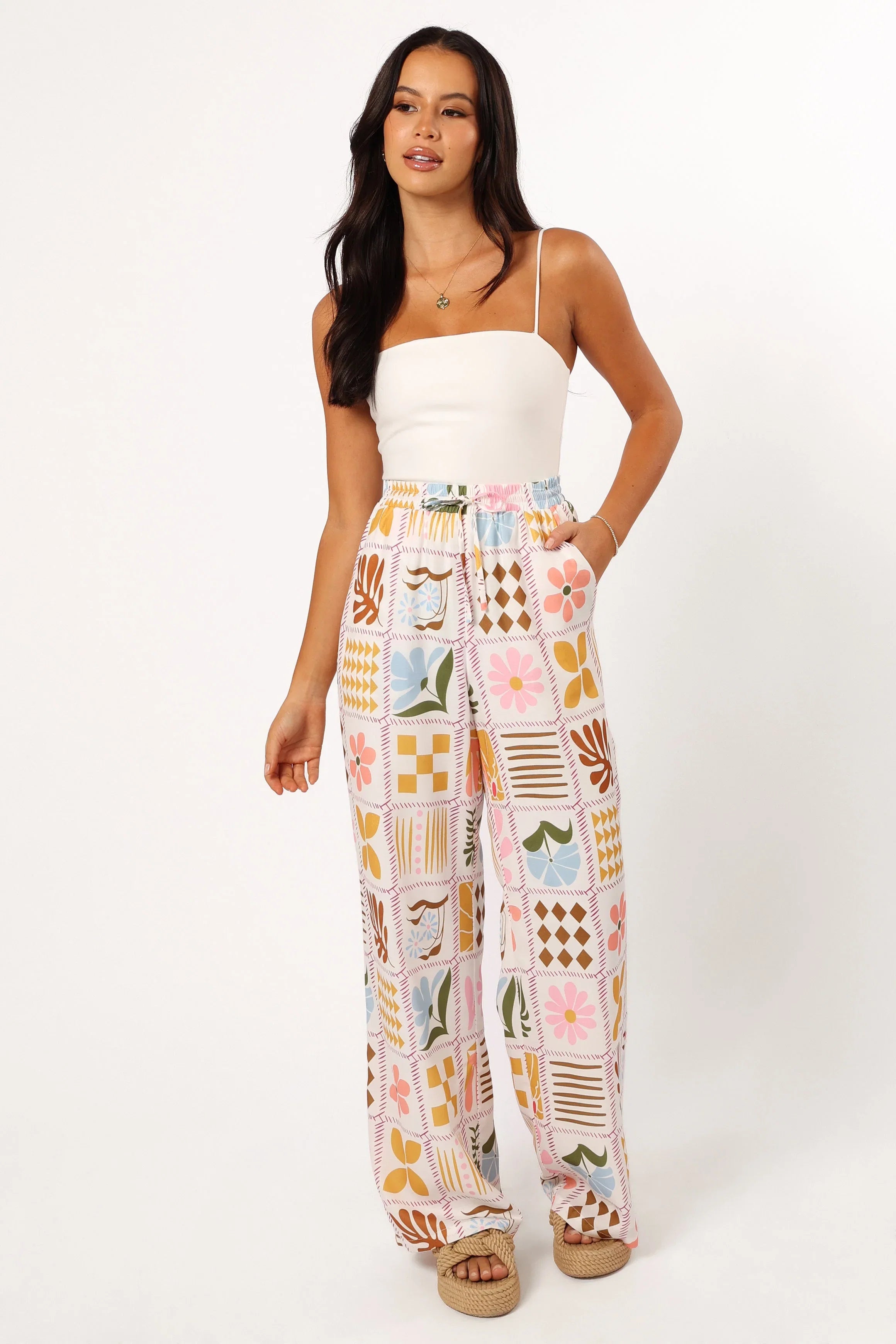 Shay Pant White Multi