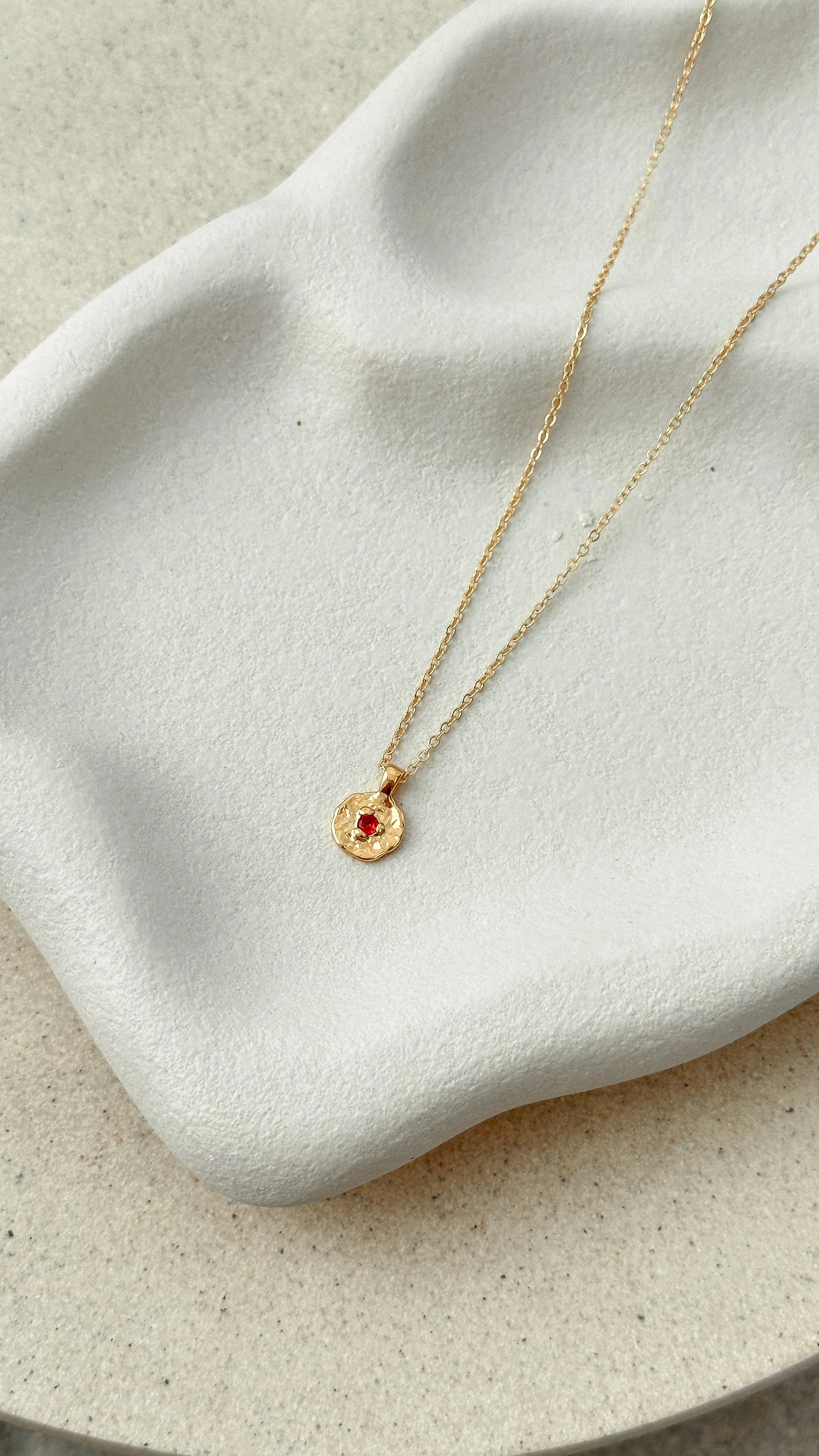 January Birthstone Necklace Garnet