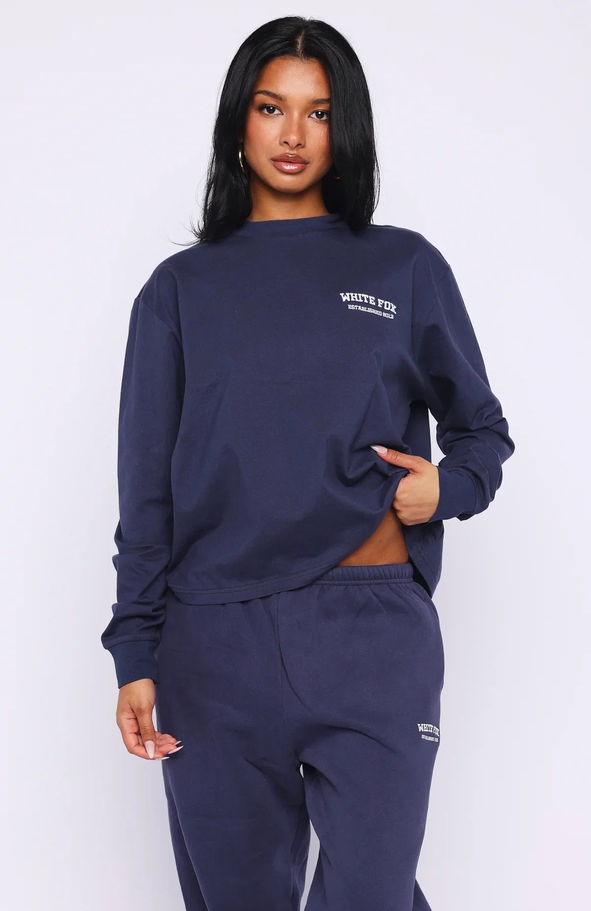 Cant Miss It Long Sleeve Tee Navy