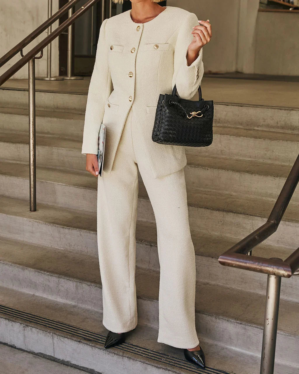 Kayleen High Rise Tweed Trouser