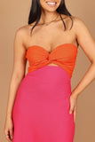 Rosetta Dress Fuchsia Orange