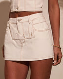 Keena Open Waist Denim Mini Skirt