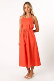 Nadine Halterneck Midi Dress Coral