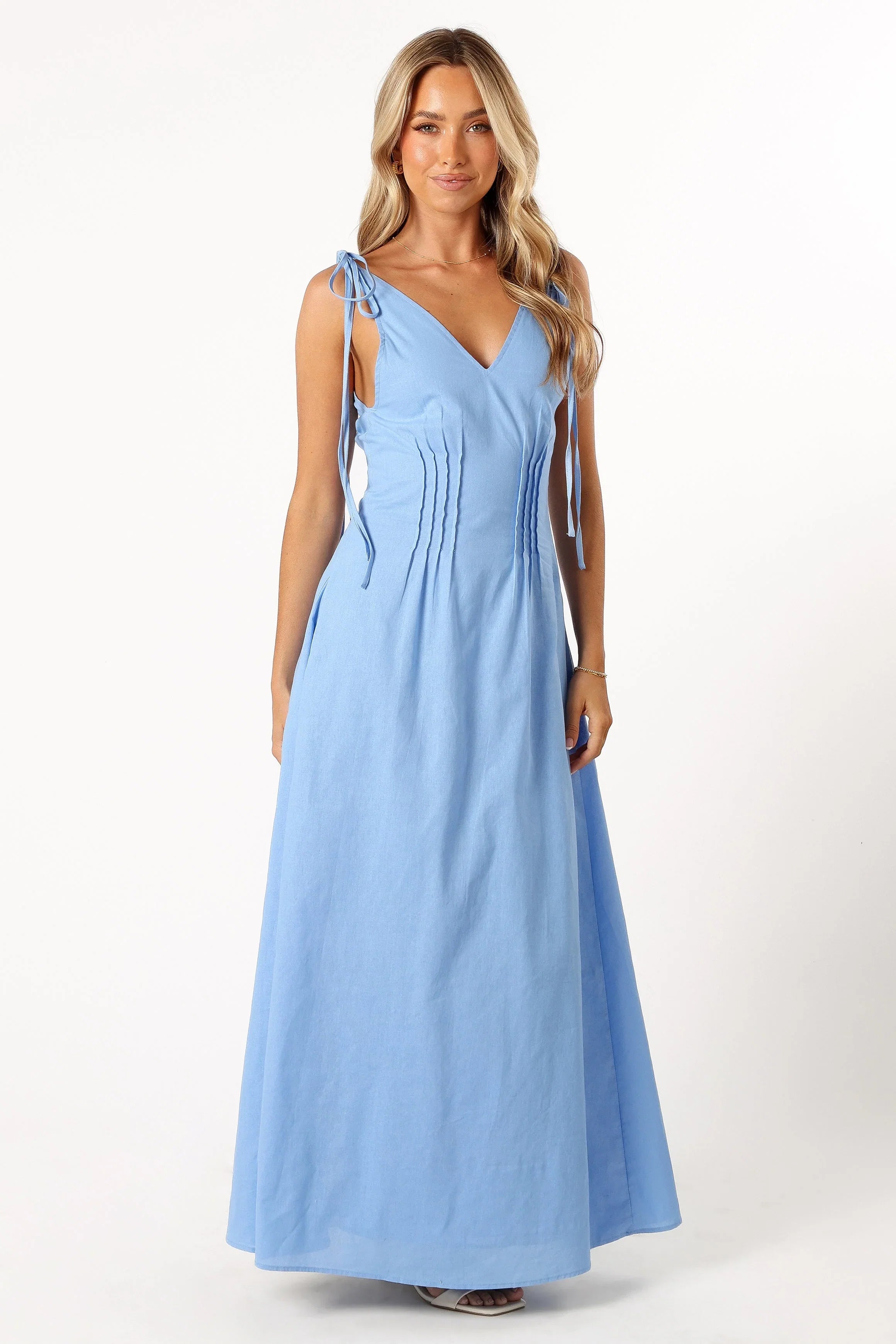 Lainey Tie Maxi Dress Blue