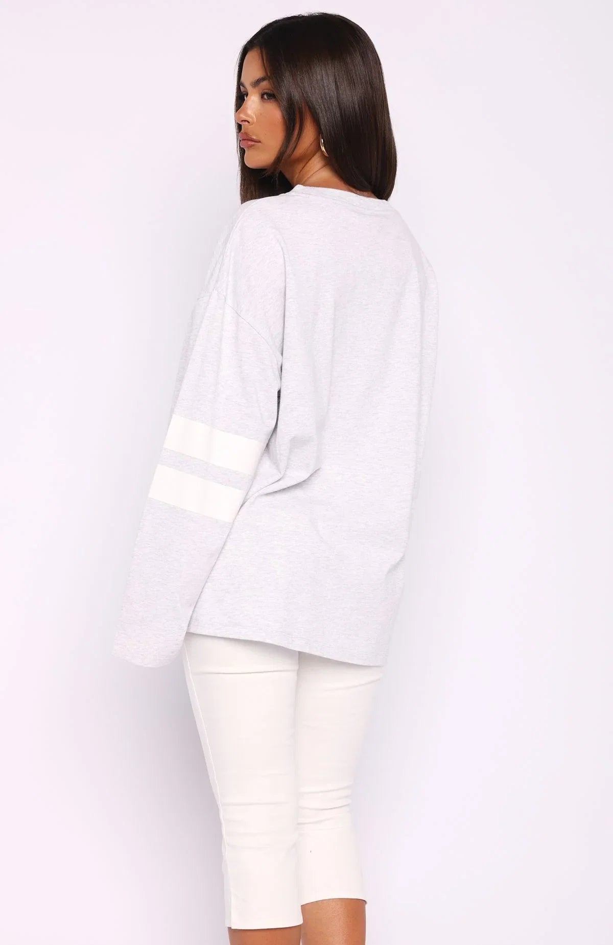 Playing Ball Oversized Long Sleeve Tee Grey Marle