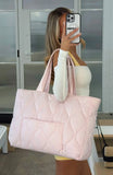 Always Moving Quilted Tote Bag Ballet Pink