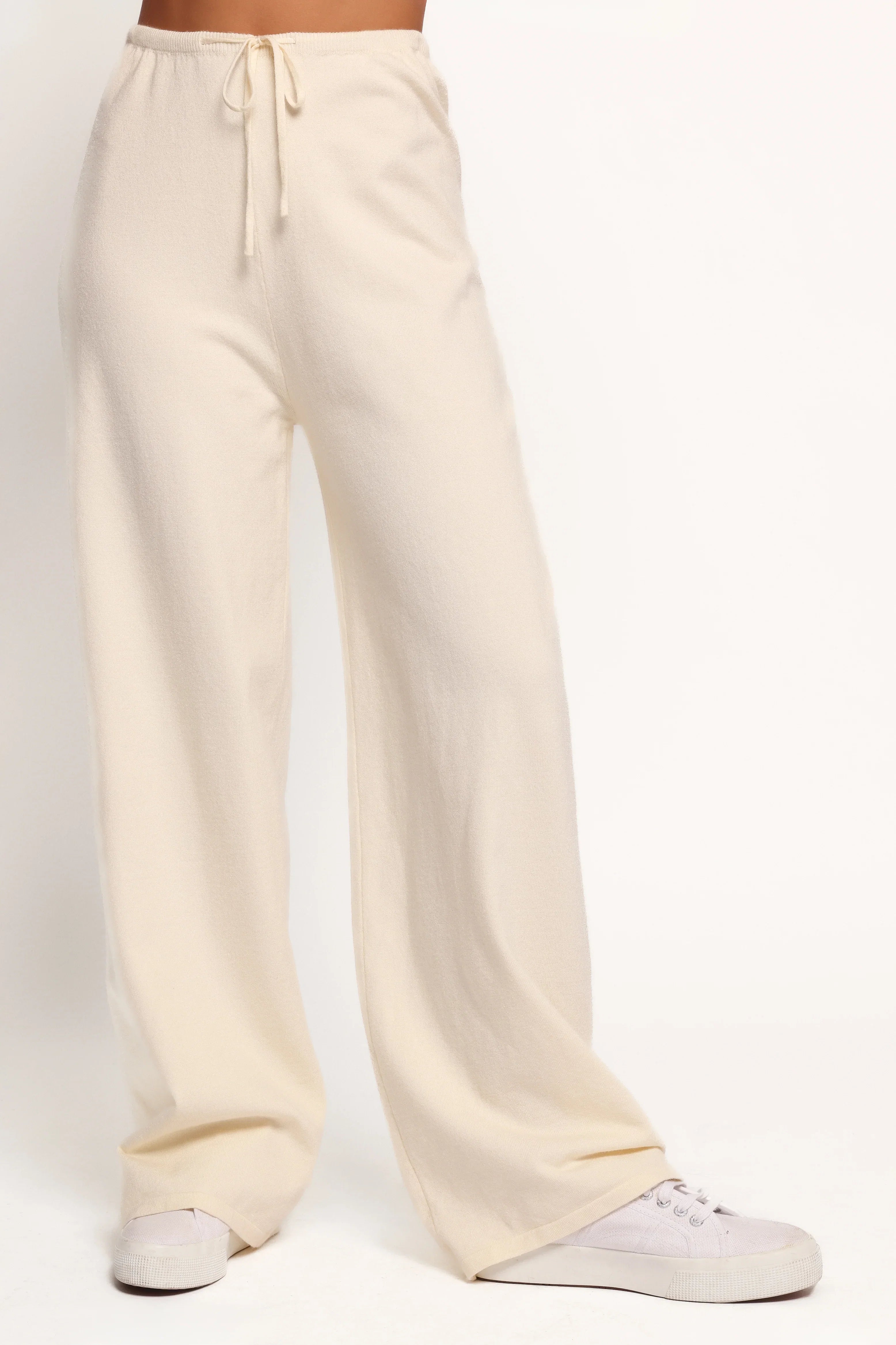 Ash Knitted Pants White