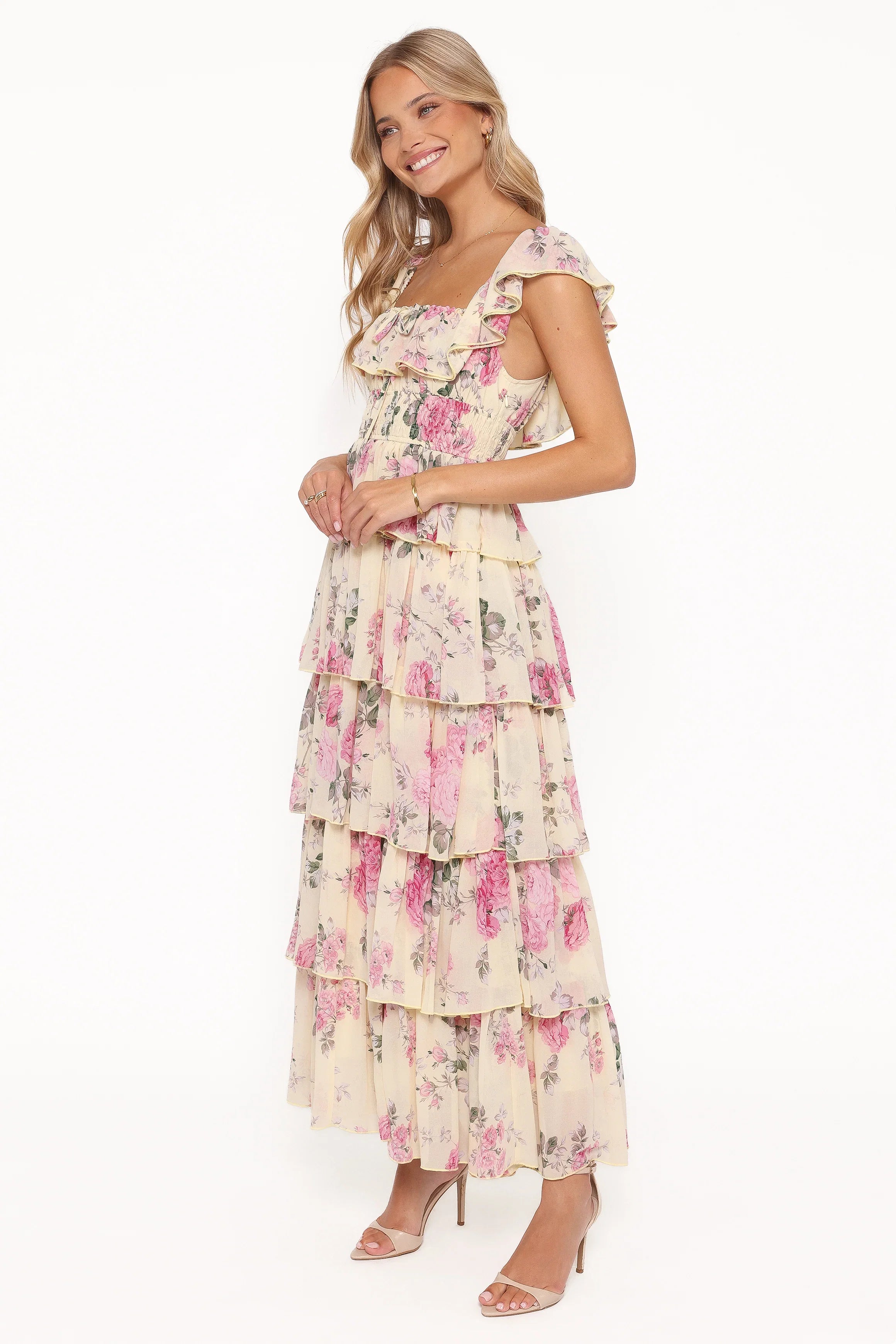 Belle Maxi Dress Yellow Floral