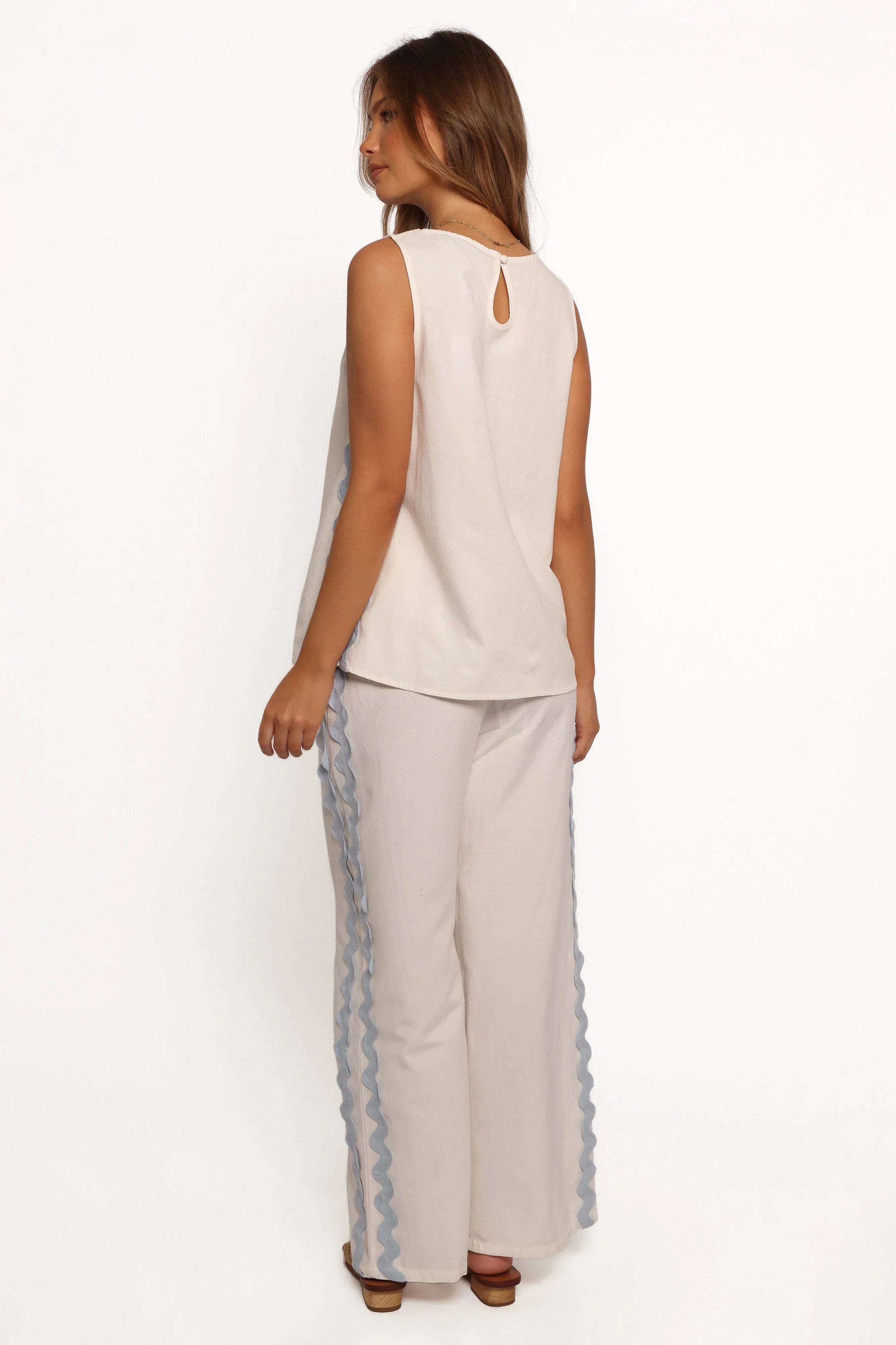 Jasinta Pants Cream Blue