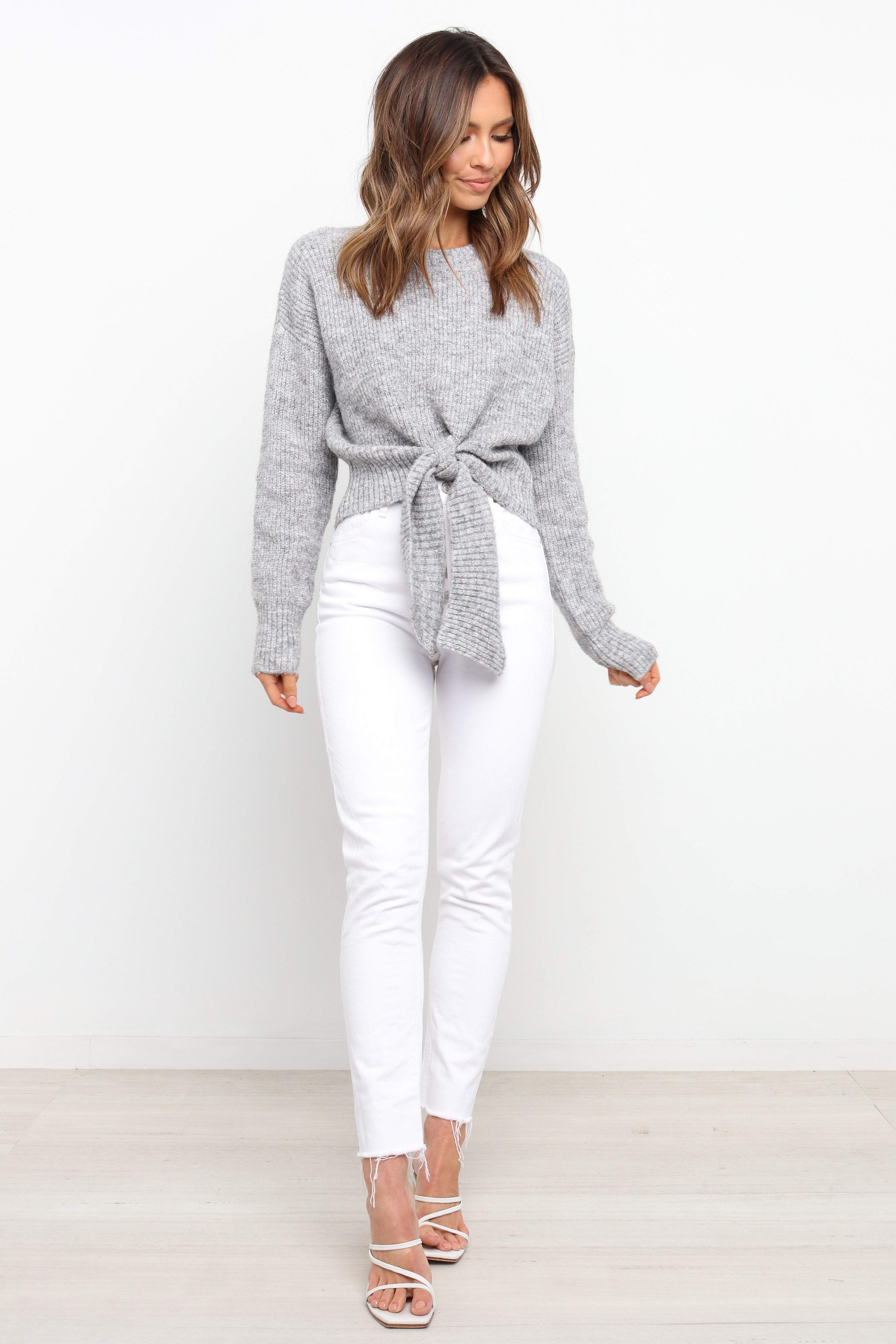 Captivate Knit Sweater Grey