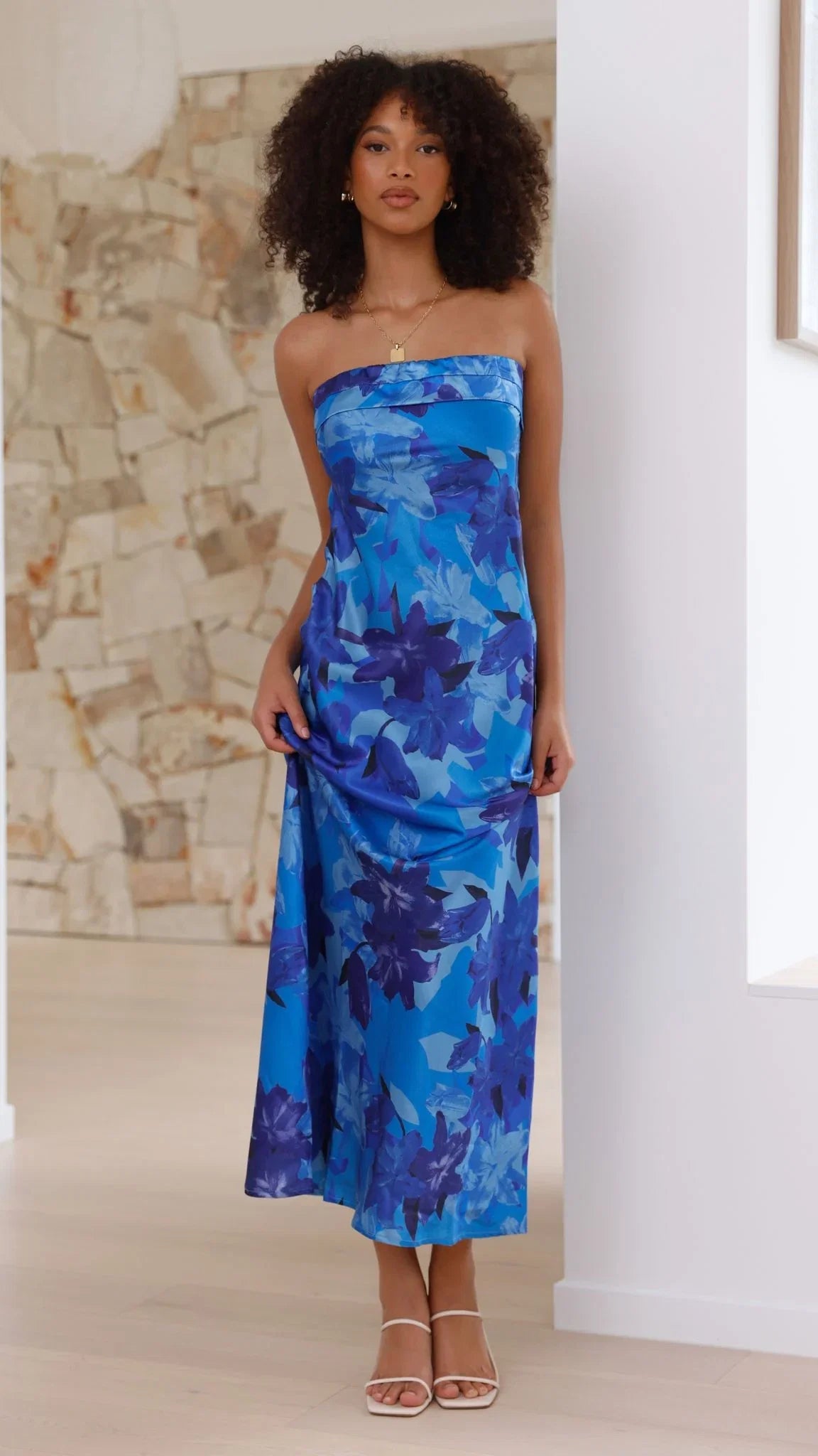 Miya Maxi Dress Blue Floral