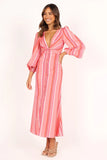 Senorita Long Sleeve Dress Pink Stripe