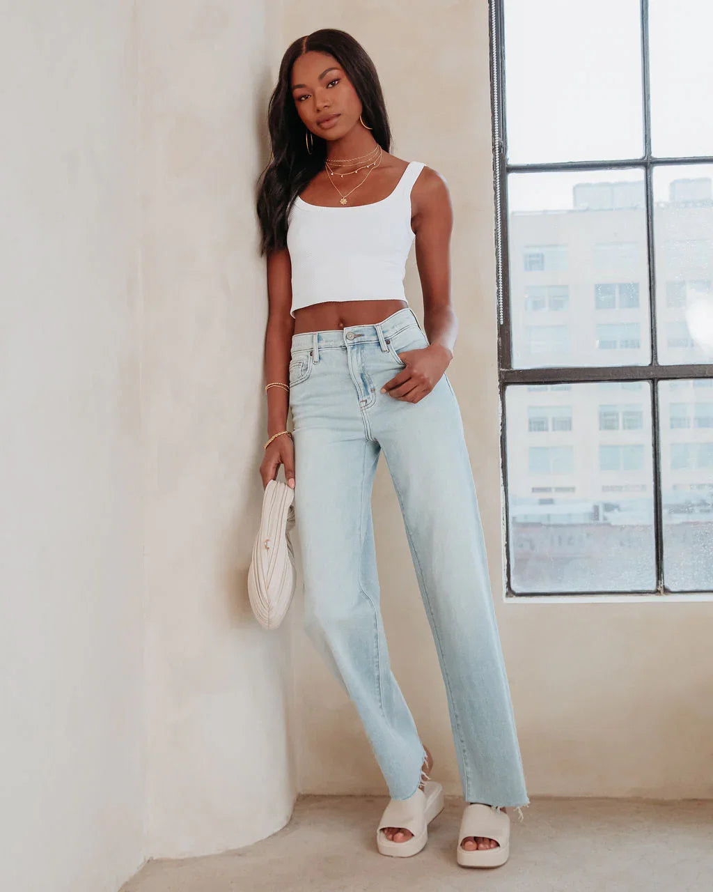 Logan Super Stretch High Rise Relaxed Jeans