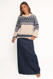 Lincoln Fair Isle Knit Sweater Navy