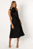 Anabelle Halter Neck Midi Dress Black